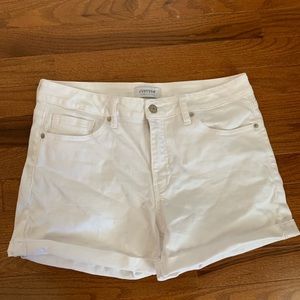 High Waisted White Shorts